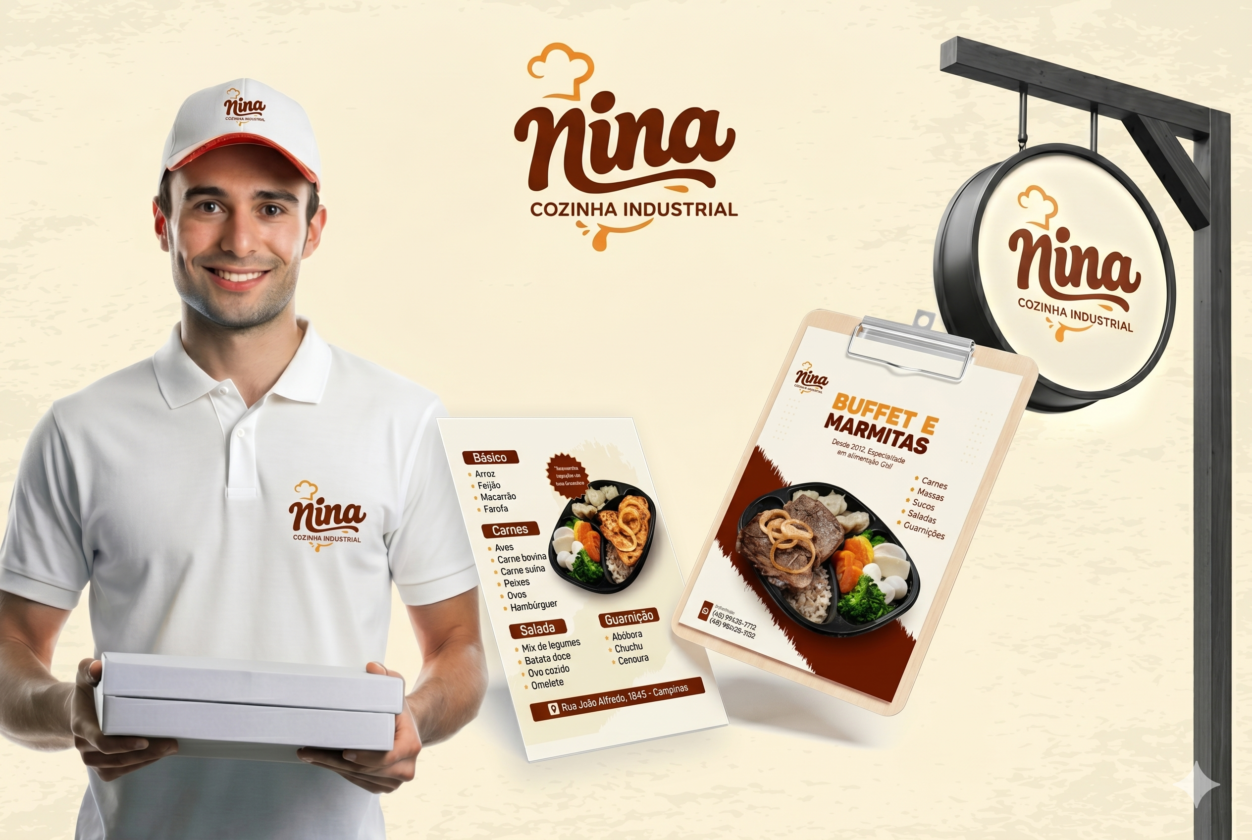 Nina industrial kitchen brand identity